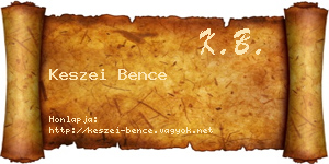 Keszei Bence névjegykártya